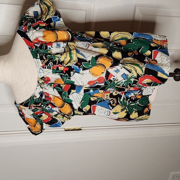 J. Crew Ruffle Top Post Card Print Size 12 NWT - Picture 2 of 14